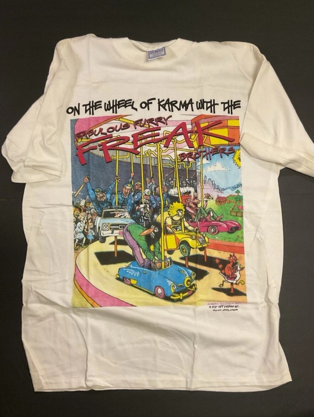 Vintage Fabulous Furry Freak Brothers Karma T-shirt Gilbert Shelton XL Psych